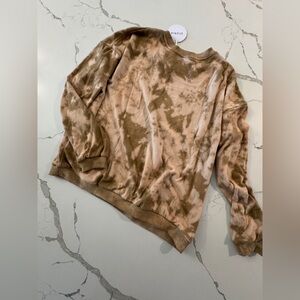 Storia Brown/Cream Tie-Dye Crew Neck Sweatshirt Small NWT